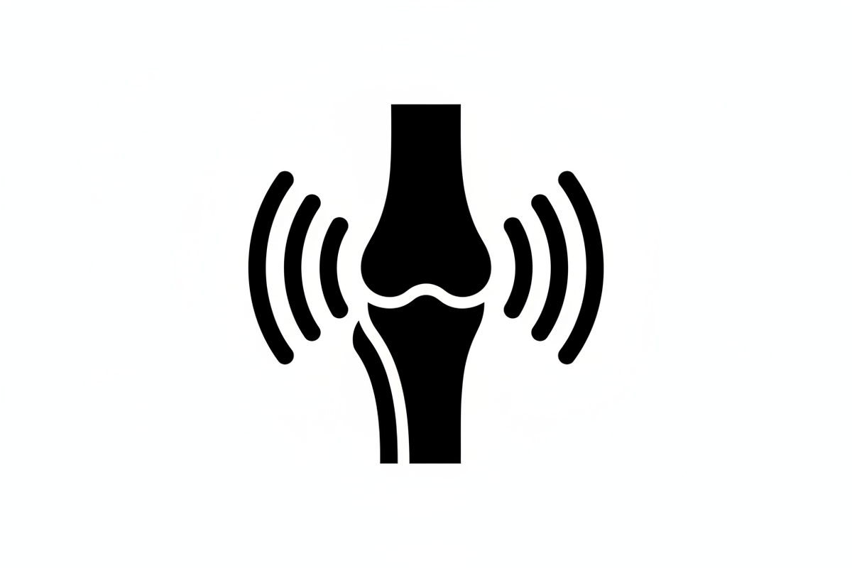 erstelle ein schwarzes symbol, dass wärme am Knie Symbolisiert